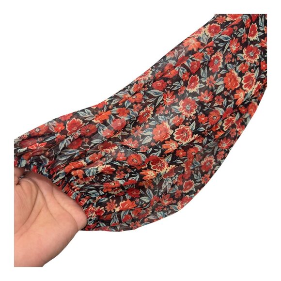 Torrid Womens Lurex Chiffon Floral Sheer Tie Front Maxi Kimono SZ 2 Long Sleeve - Picture 9 of 16